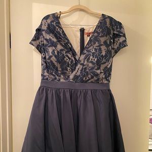 Navy blue above the knee party dress